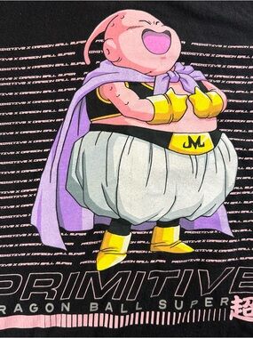 Primitive Black Short-Sleeve Tee with Small Pink Chest Graphic
